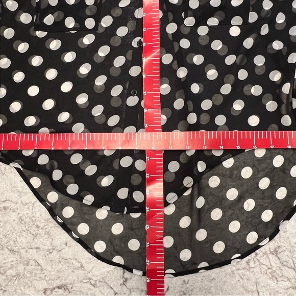 Free People Black Polka Dot Adjustable Sleeves Blouse - See Measurements!! - Picture 9 of 14